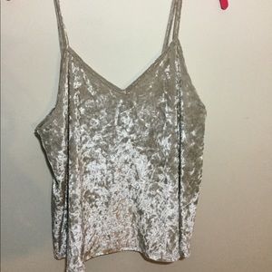 off white velvet tank top $8